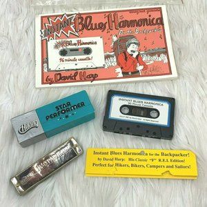 Huang Harmonica Set Bac Pac Harp Backpacker Book Cassette Learn to Play Kit